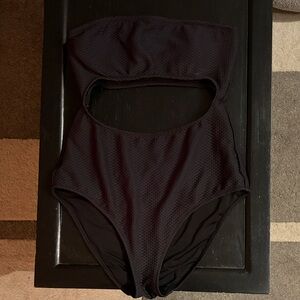 aerie Black Cutout One-Piece Swimsuit